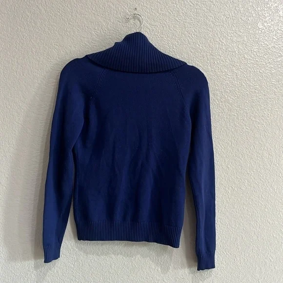 Ports 1961 Women’s Blue Long Sleeve Cowl neck Sweater Size Medium Wool - Picture 9 of 11
